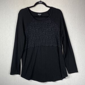 Torrid Top Blouse SZ 2X Black Witchy Gothic Lace Grunge Romantic Lolita Coquette